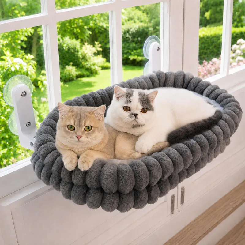Two cats in the Cloud Cat Window Perch