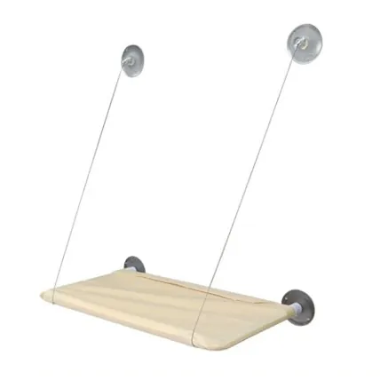 Cat Window Perch with fabric bed, two support cords and four suction cups